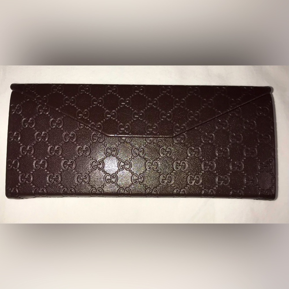 GUCCI Collapsing monogram Leather Eyeglass Case